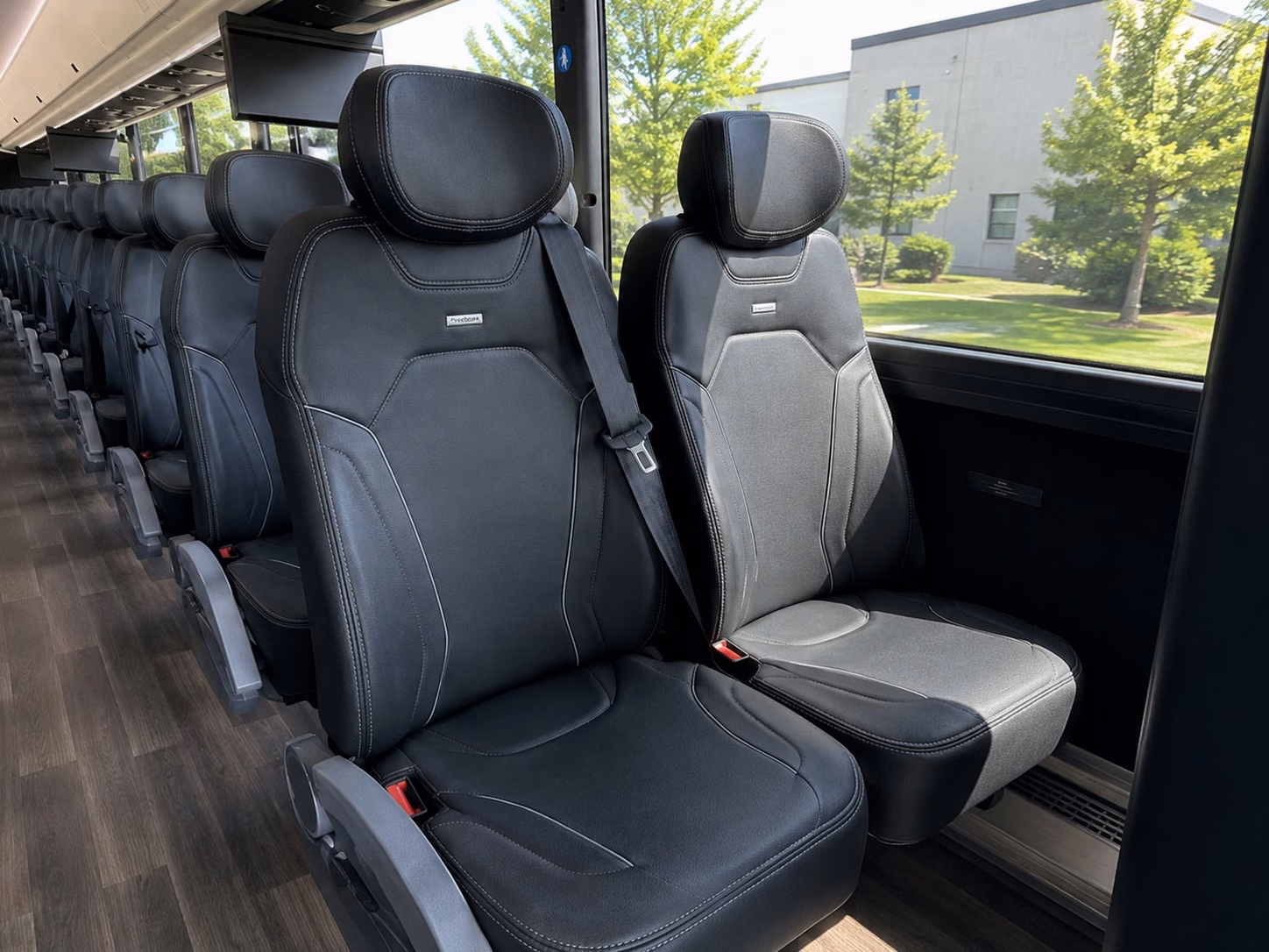 56 passenger charter bus inside