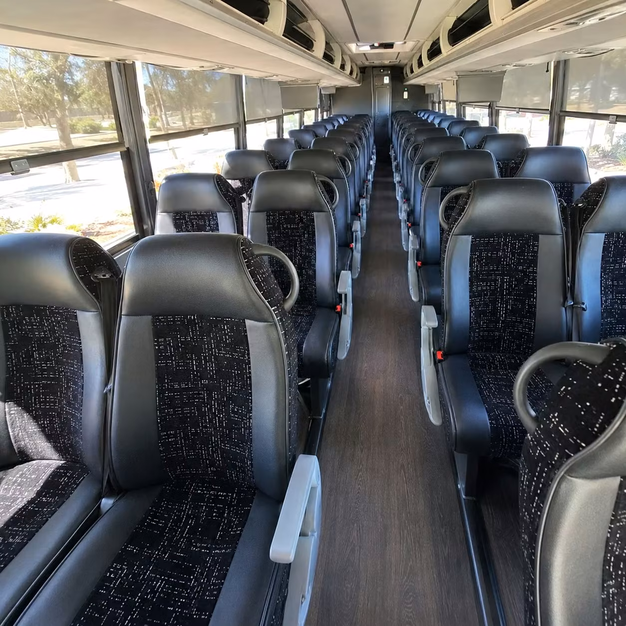 burbank charter bus rental interior